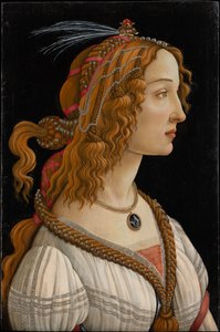 Retrato idealizado de uma senhora (Retrato de Simonetta Vespucci como ninfa) de Sandro Botticelli
