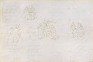 Ilustração da Divina Comédia de Dante Alighieri Purgatorio 17, 1480-1490 de Sandro Botticelli