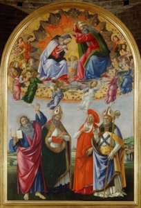 Coroação de Maria com quatro santos de Sandro Botticelli