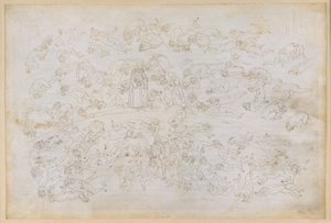 A Divina Comédia, Inferno XXXIII. Nono círculo do Inferno (Cócito), 3.ª faixa: Confissão do conde Ugolino; Castigo dos traidores dos anfitriões no gelo da Ptolomeia de Sandro Botticelli