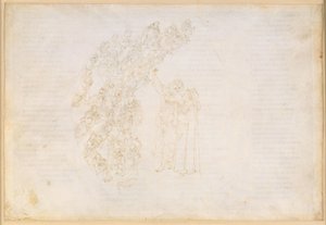 A Divina Comédia, Paraíso III. Primeira esfera planetária (céu lunar): aparição das almas que outrora foram impedidas de cumprir um voto; conversa de Dante com Piccarda Donati de Sandro Botticelli