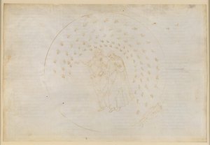 A Divina Comédia, Paraíso VIII. Terceira esfera planetária (Céu de Vénus): O reino dos amantes; A alma de Carlos Martel lamenta-se da sua família e explica a Dante as razões da diversidade entre os homens de Sandro Botticelli