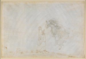 A Divina Comédia, Paraíso, Canto V. Primeira esfera planetária (céu lunar): Beatriz explica a Dante os princípios da dispensa eclesiástica; subida à esfera de Marte de Sandro Botticelli