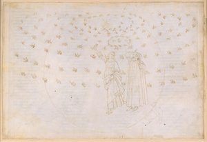 A Divina Comédia, Paraíso XXIII. Oitava Esfera (Céu das Estrelas Fixas): Visão do Triunfo de Cristo; Dante vê Beatriz na sua verdadeira forma; A dança de Maria e os doze apóstolos de Sandro Botticelli