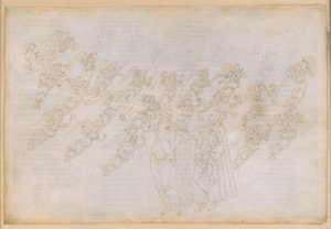 A Divina Comédia, Paraíso XXIX. Nona Esfera (Céu de Cristal ou Primum Mobile): Beatriz instrui Dante sobre a criação e a natureza dos anjos de Sandro Botticelli