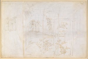 A Divina Comédia, Purgatório XXVIII. O Paraíso Terrestre: Dante e Matelda junto ao rio Lete de Sandro Botticelli