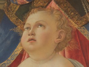 Maria com criança e cinco anjos de Sandro Botticelli