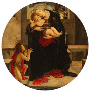 Maria com o Menino e o jovem João de Sandro Botticelli
