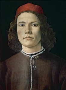 Retrato de um jovem, c.1480-85 (óleo temperado no painel)