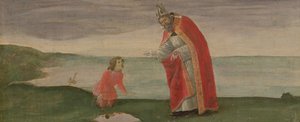 A visão de Santo Agostinho do Retábulo de São Barnabé, c.1488 (têmpera no painel) de Sandro Botticelli