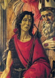 Madonna entronizada com a criança, anjos e santos de Sandro Botticelli