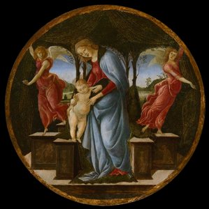 Virgem e Menino com dois anjos de Sandro Botticelli