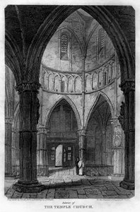 Interior da Igreja do Templo, Londres, 1816.