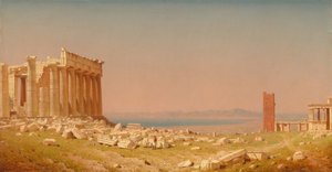 Ruínas do Partenon, 1880. de Sanford Robinson Gifford