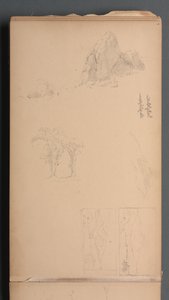 Caderno de desenho, página 09: Mountians and Rocks, 1859. de Sanford Robinson Gifford