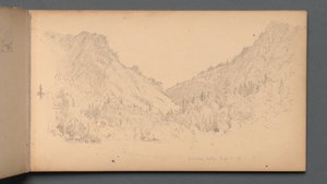 Sketchbook, página 18: Dixville Notch, 4 de setembro de 89, 1859. de Sanford Robinson Gifford