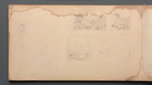 Sketchbook, página 39: Paisagem do Maine Vignittes de Sanford Robinson Gifford