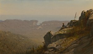 O Artista Esboçando em Mount Desert, Maine, 1864-1865. de Sanford Robinson Gifford