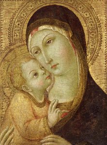 Madonna e Child (tempera e folha de ouro no painel)