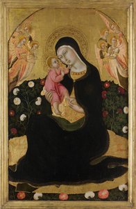 A Virgem e o Menino com os Anjos Madona da Humildade, meados do século XV. de Sano di Pietro