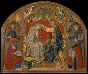 Coroação da Virgem com Santos (pintura sobre madeira)