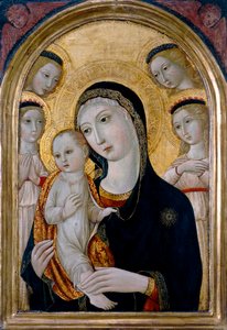 Madonna e Criança com Anjos, c.1480 de Sano di also Ansano di Pietro di Mencio (workshop of) Pietro