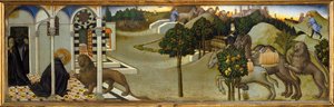 São Jerónimo tira um espinho da pata do leão ... de Sano di also Ansano di Pietro di Mencio Pietro