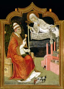 A Aparição da Virgem ao Papa Calixtus III (1378-1458) 1455-58 (óleo sobre painel)