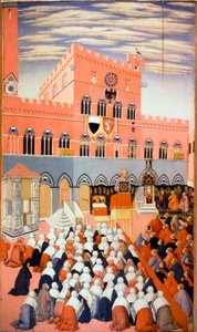 A pregação de Bernardino de Siena (Bernardino da Siena ou Bernardino degli Albizzeschi)