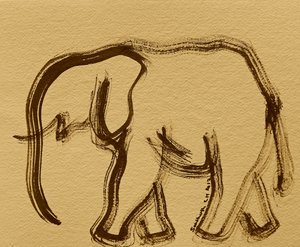 Pinceladas abstratas de elefante de Santhosh ch