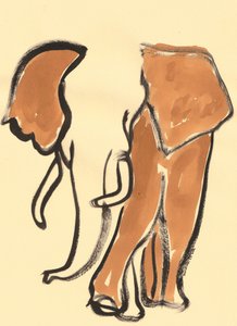 Esboço abstrato de elefante de Santhosh ch