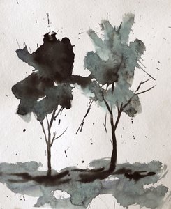 Árvores abstratas a tinta de Santhosh ch