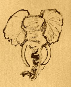 Esboço de elefante-africano de Santhosh ch