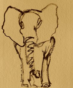 Esboço de um elefante bebé de Santhosh ch