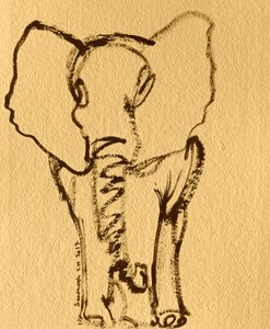 Esboço de uma cria de elefante de Santhosh ch
