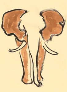 Retrato de elefante castanho de Santhosh ch