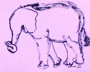 Desenho de um elefante curioso de Santhosh ch