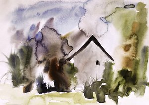 Casa de aquarela de sonho de Santhosh ch