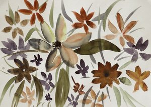 Aquarela floral com tons terrosos de Santhosh ch