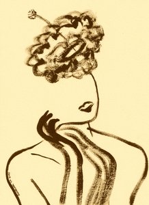 Elegante perfil de mulher de cabelo encaracolado de Santhosh ch