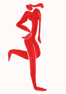 Elegante figura vermelha de Santhosh ch