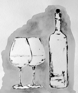Elegante natureza-morta com vinho de Santhosh ch