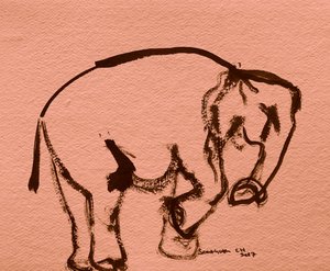 Esboço a tinta de elefante de Santhosh ch