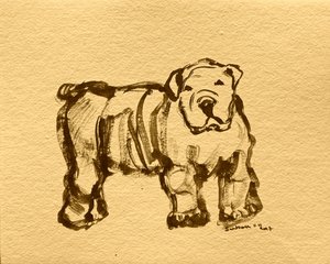 Esboço expressivo de buldogue de Santhosh ch