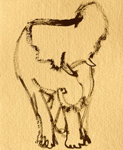 Desenho expressivo de elefante de Santhosh ch