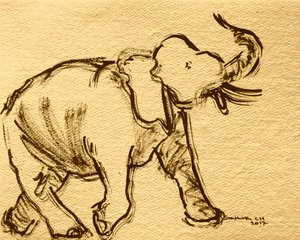 Esboço expressivo de elefante de Santhosh ch