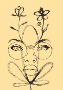 Desenho de um rosto floral de Santhosh ch
