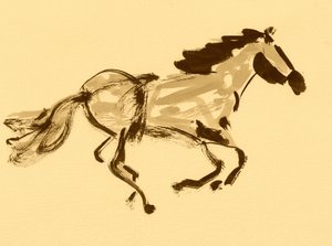 Cavalo sépia a galope de Santhosh ch