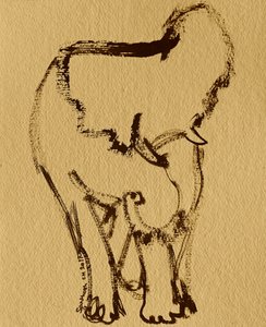 Elefante gentil a tinta de Santhosh ch