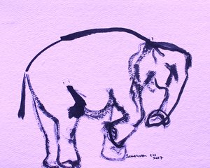Elefante suave a tinta de Santhosh ch